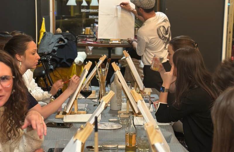 loisir original Nice, apéro peinture, activité EVJF Nice, atelier peinture Nice, sortie artistique, loisir créatif, idée sortie Nice, événement privé Nice, apéro entre amis, activité originale