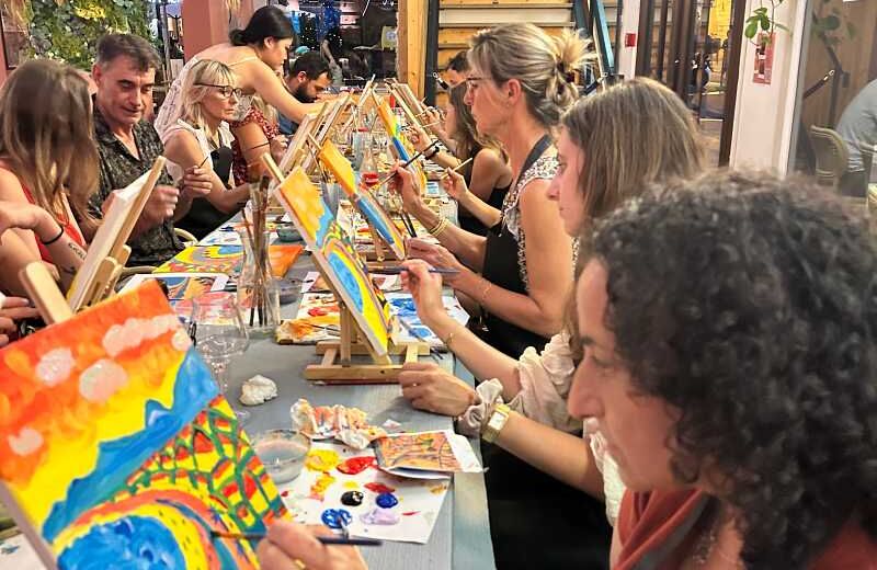 Apéro Peinture Nice Atelier artistique Côte d’Azur Événement art et vin Nice Chandell’Art Nice Soirée artistique originale à Nice