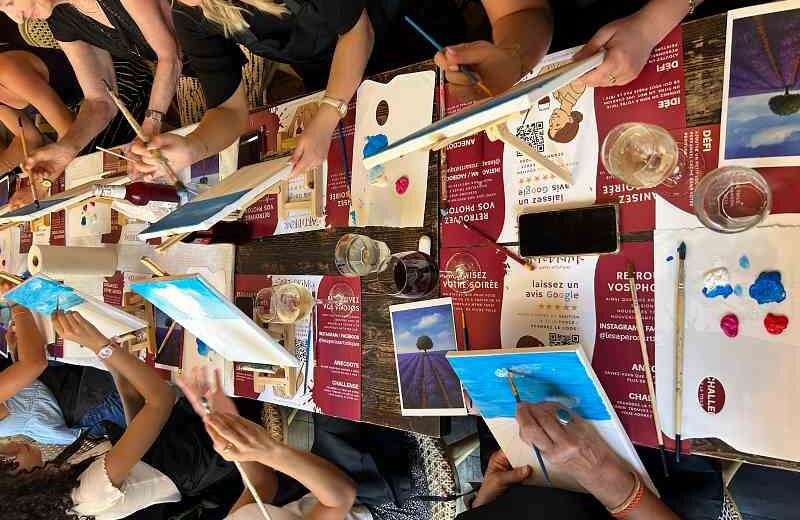 apéro peinture nice, atelier artistique nice octobre, activité originale nice, paint and sip nice, sortie créative nice