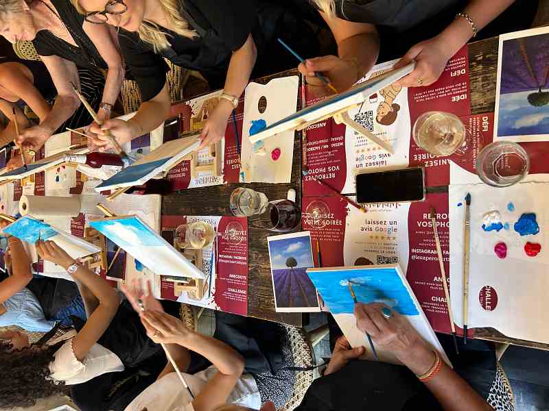 apéro peinture nice, atelier artistique nice octobre, activité originale nice, paint and sip nice, sortie créative nice