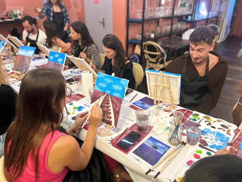 atelier entreprise nice, team building créatif nice, activité CE originale nice, peinture en groupe nice, animation artistique entreprise