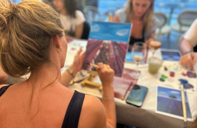 atelier peinture nice, activité originale nice, paint and sip nice, apéro artistique nice, soirée créative nice