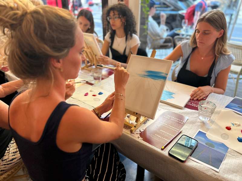 cours peinture adulte nice, activité créative adulte nice, loisir artistique nice, peinture détente nice, atelier artistique apéro nice