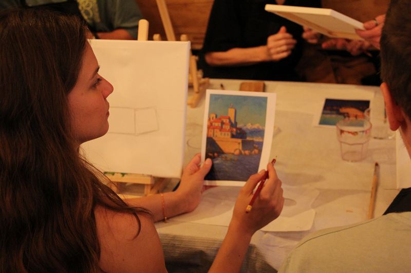 technique acrylique peinture, soirée artistique Nice, atelier création peinture, peinture moderne acrylique, expérience artistique Côte d’Azur